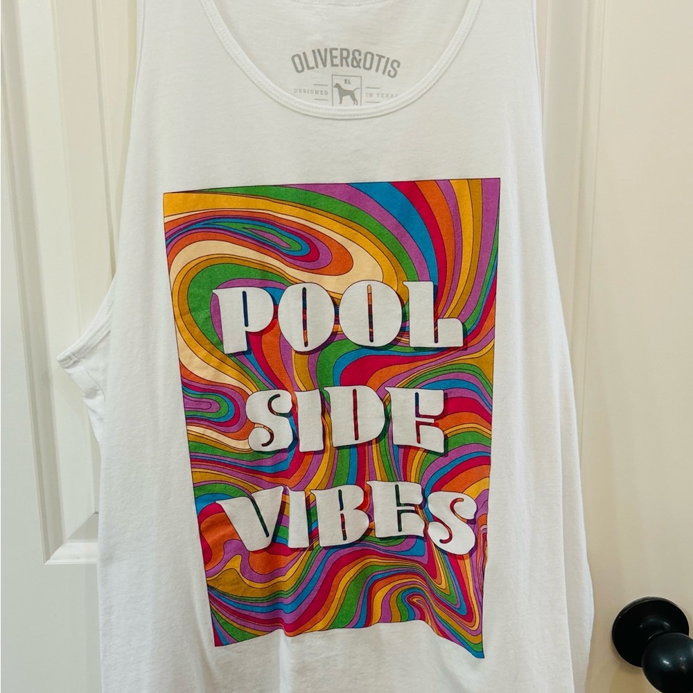 Women's White Pool Side Vibes Tank Top